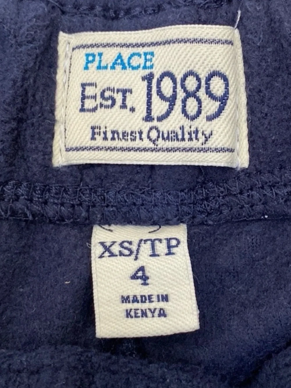 The Children’s Place Boys Navy Fleece Pants Size XS Toddler Pull On Cozy Winter